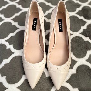 DKNY Studded Off White Heels